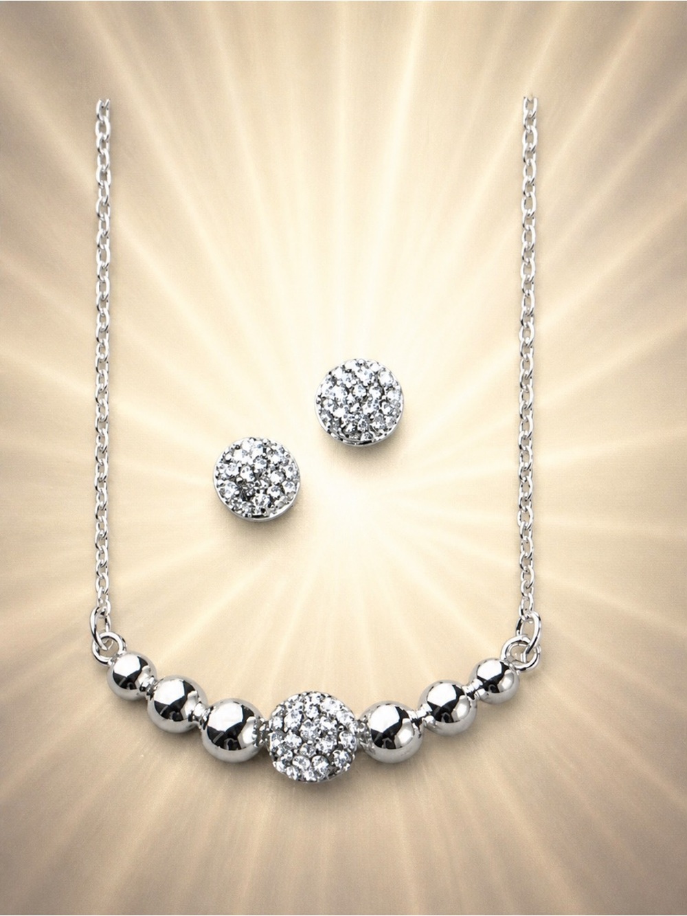 Fireball Gleam Necklace and Earring Set